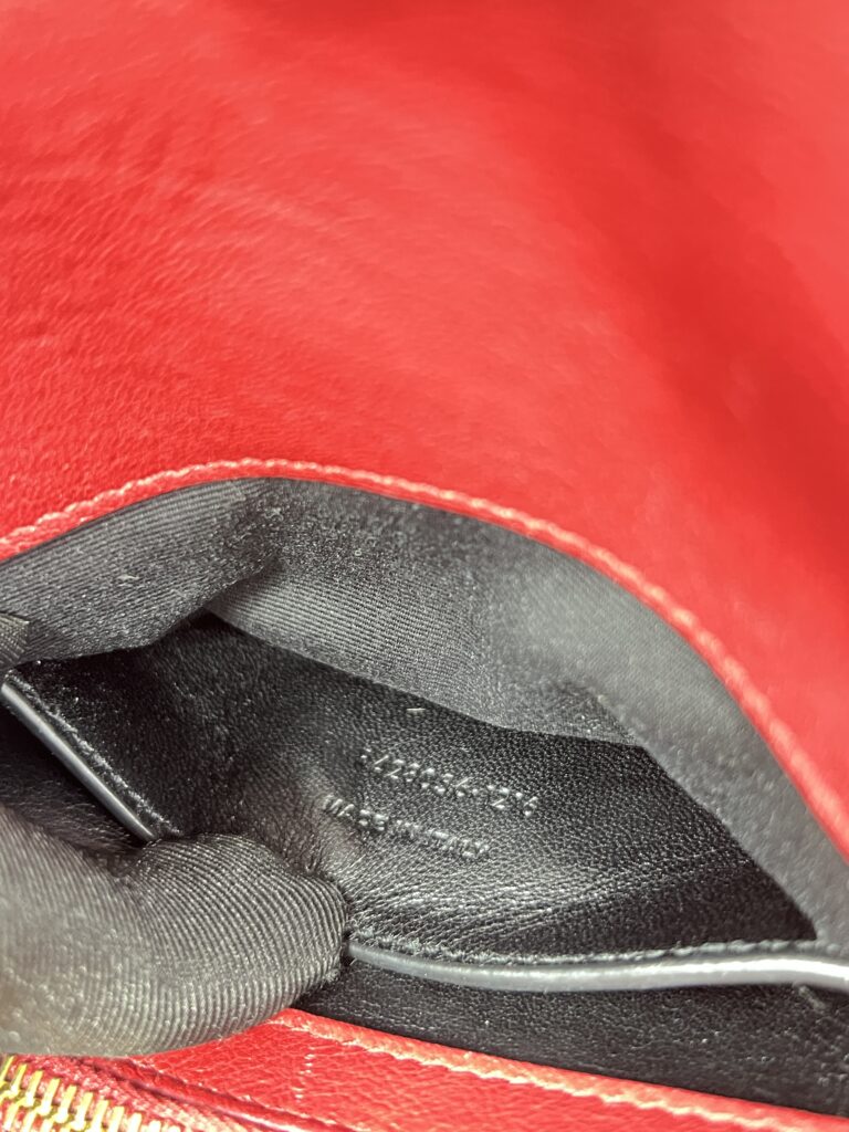 Saint Laurent College Medium Grained Red GHW