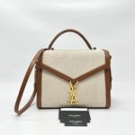 Saint Laurent Cassandra Top Handle Canvas Nature