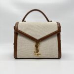 Saint Laurent Cassandra Top Handle Canvas Nature
