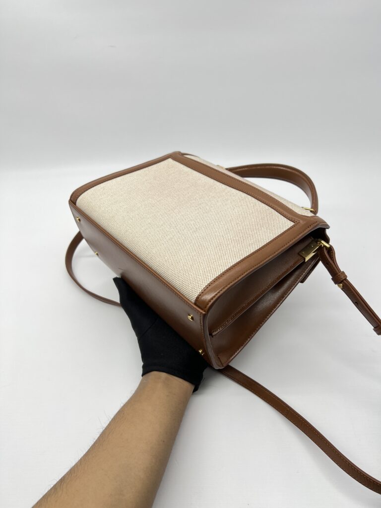 Saint Laurent Cassandra Top Handle Canvas Nature