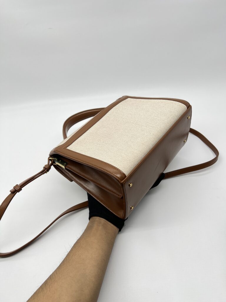 Saint Laurent Cassandra Top Handle Canvas Nature