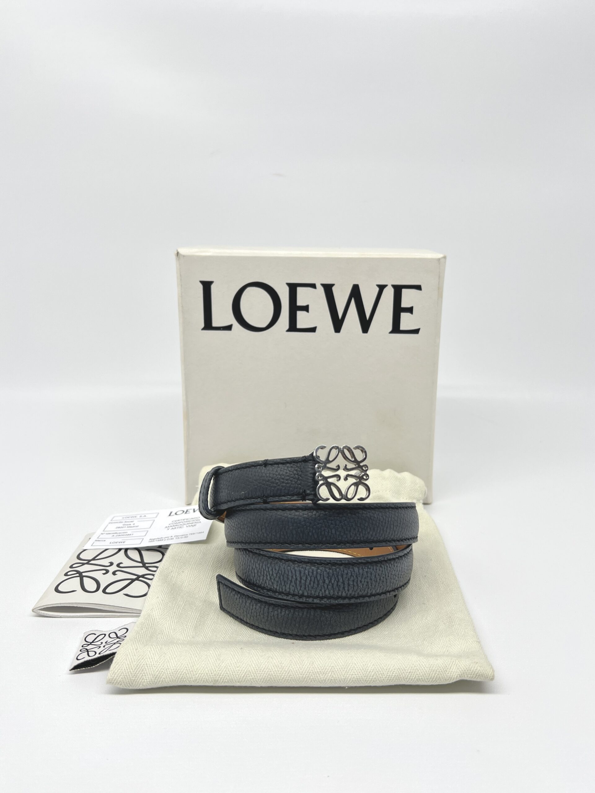 Loewe Anagram Belt Black SHW