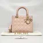 Dior Lady Dior Medium Lambskin Powder Pink GHW