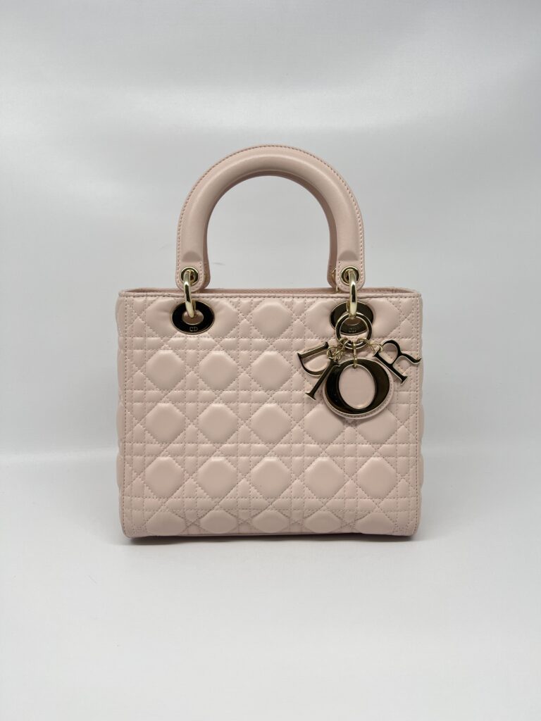 Dior Lady Dior Medium Lambskin Powder Pink GHW