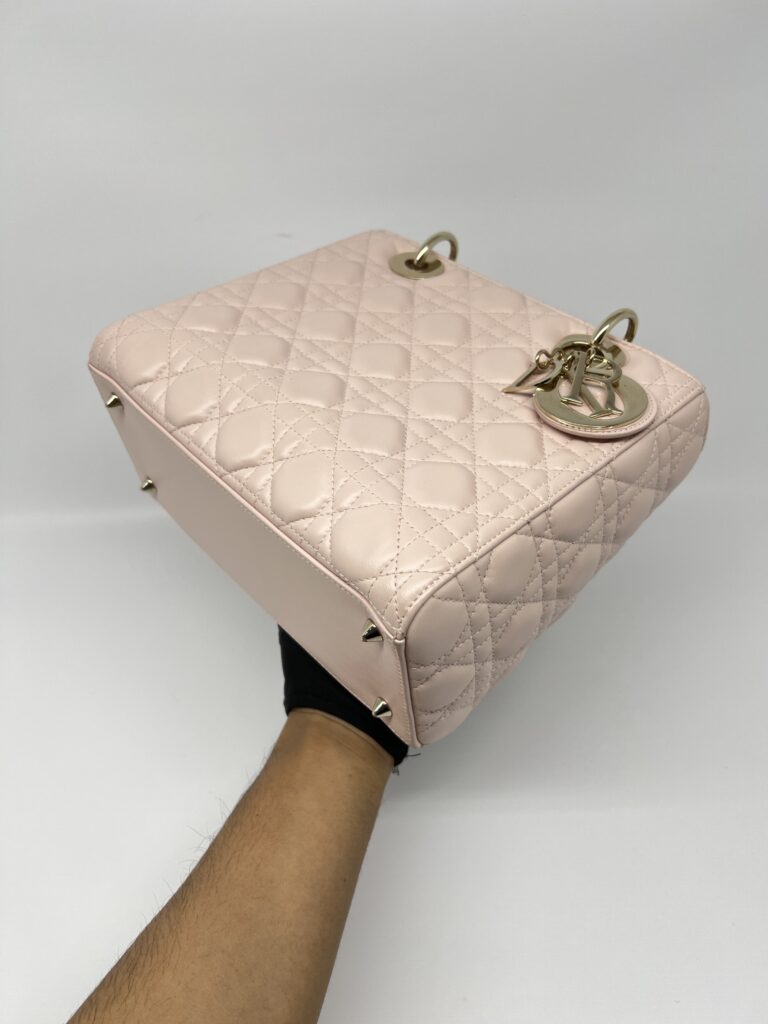 Dior Lady Dior Medium Lambskin Powder Pink GHW