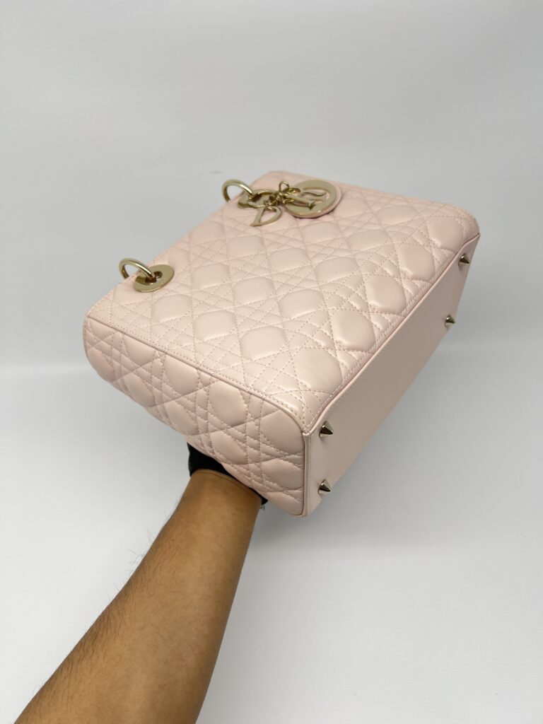 Dior Lady Dior Medium Lambskin Powder Pink GHW