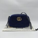 Gucci Marmont Camera Small Velvet Blue GHW