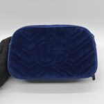 Gucci Marmont Camera Small Velvet Blue GHW