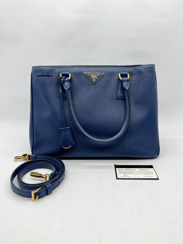Prada Lux Tote Saffiano Lux Bluette GHW