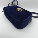 Gucci Marmont Camera Small Velvet Blue GHW