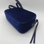 Gucci Marmont Camera Small Velvet Blue GHW