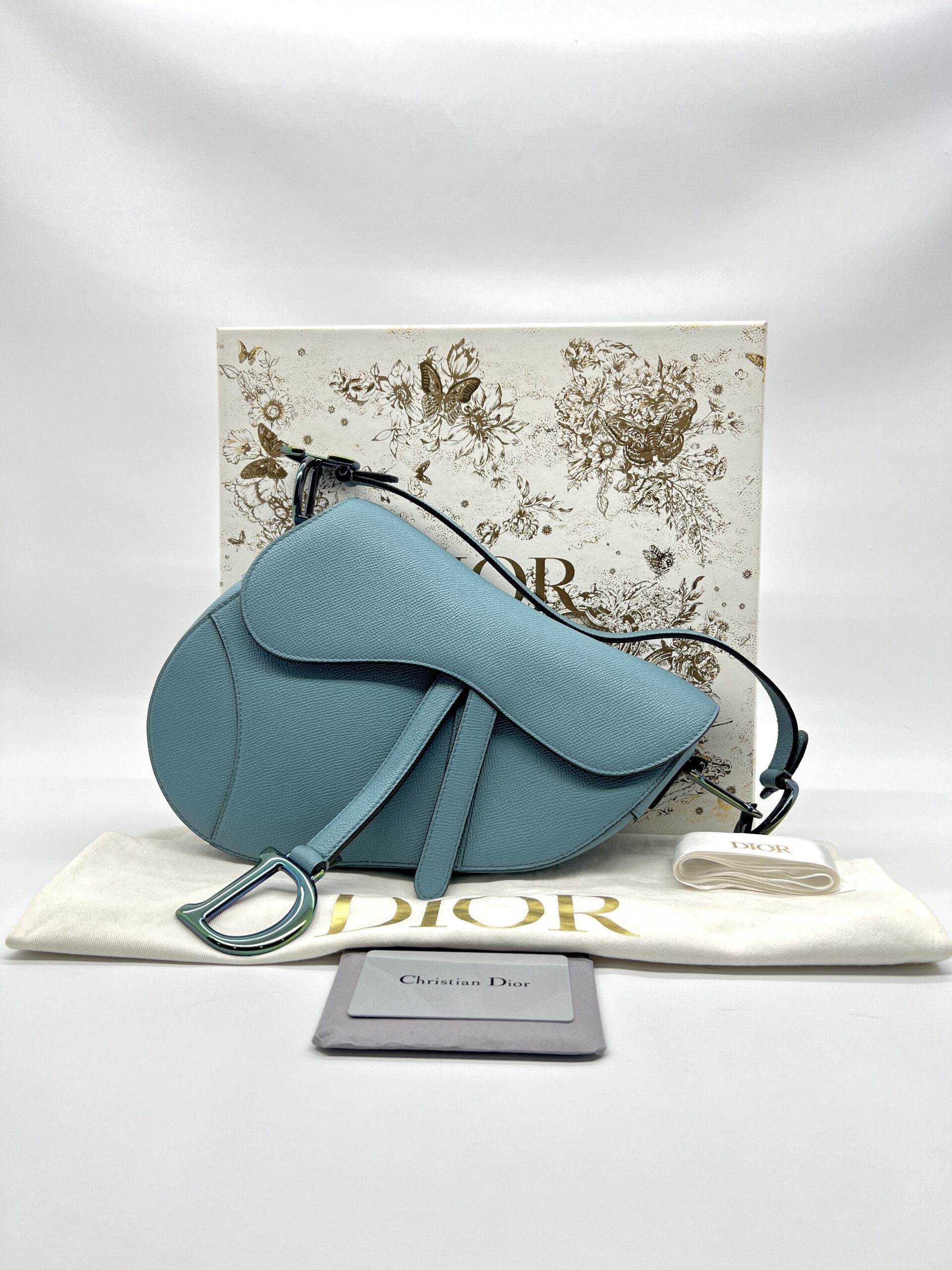 Dior Saddle Medium Grained Blue