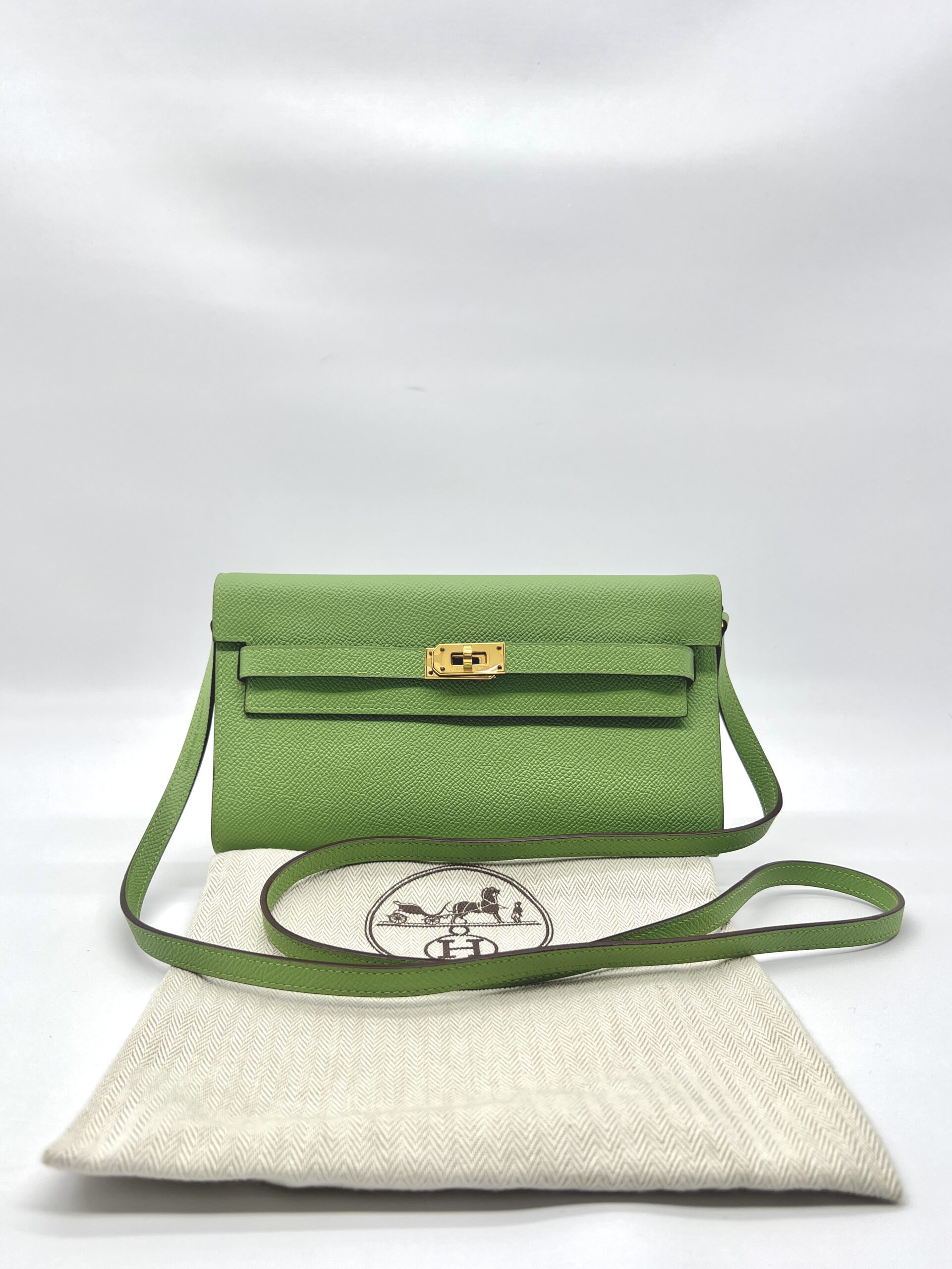 Hermes Kelly To Go Epsom Vert Criquet Blue Brume GHW