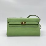 Hermes Kelly To Go Epsom Vert Criquet Blue Brume GHW