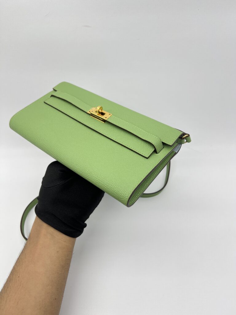 Hermes Kelly To Go Epsom Vert Criquet Blue Brume GHW