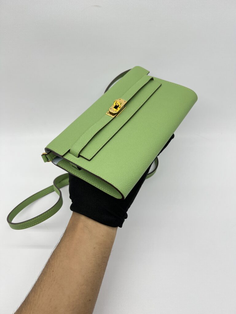 Hermes Kelly To Go Epsom Vert Criquet Blue Brume GHW