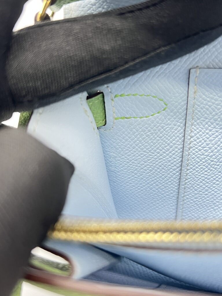 Hermes Kelly To Go Epsom Vert Criquet Blue Brume GHW