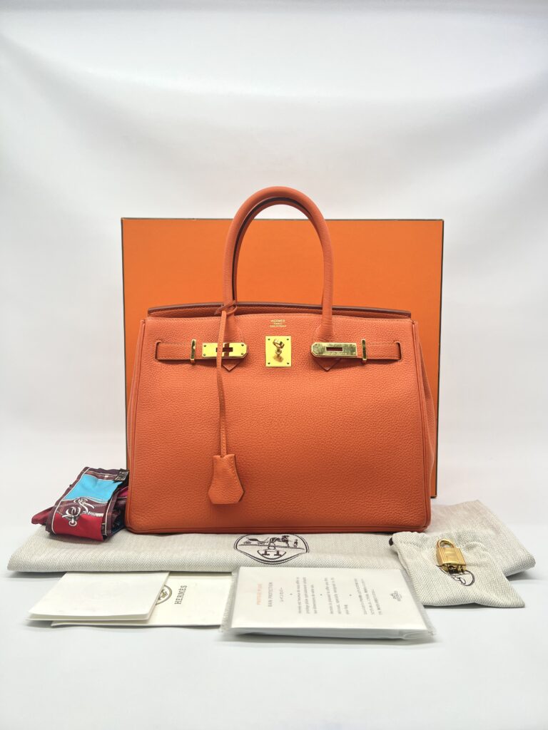 Hermes Birkin 30 Togo Veau Orange Feu GHW