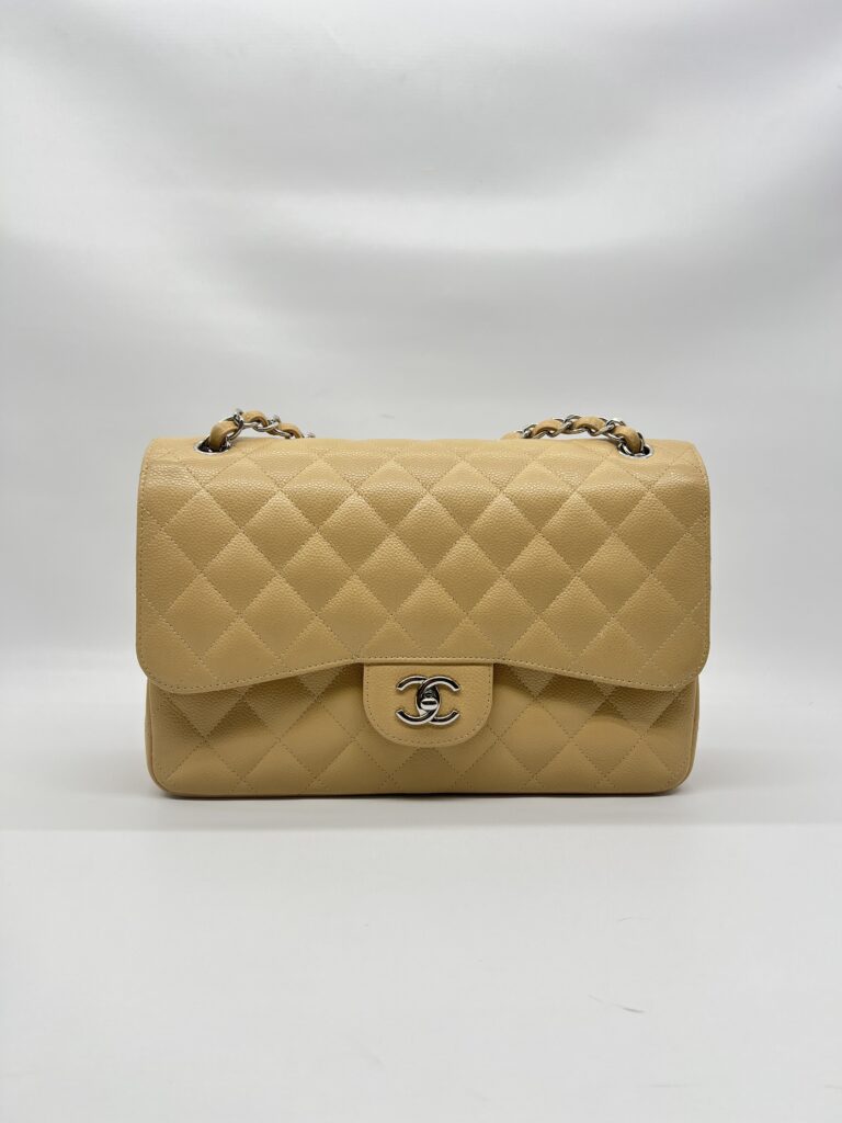 Chanel Classic Jumbo D.Flap Caviar Beige SHW