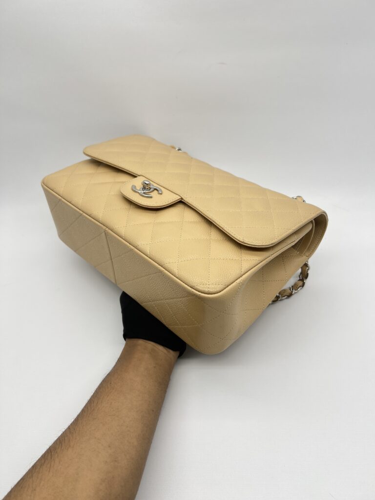 Chanel Classic Jumbo D.Flap Caviar Beige SHW