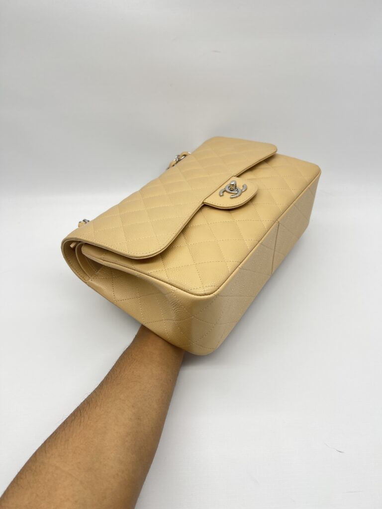 Chanel Classic Jumbo D.Flap Caviar Beige SHW