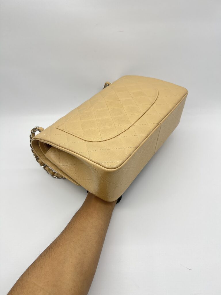 Chanel Classic Jumbo D.Flap Caviar Beige SHW