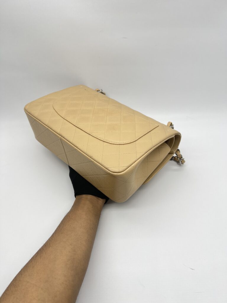 Chanel Classic Jumbo D.Flap Caviar Beige SHW