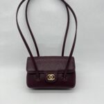 Chanel C26 Preppy Long Handle Caviar Maroon GHW