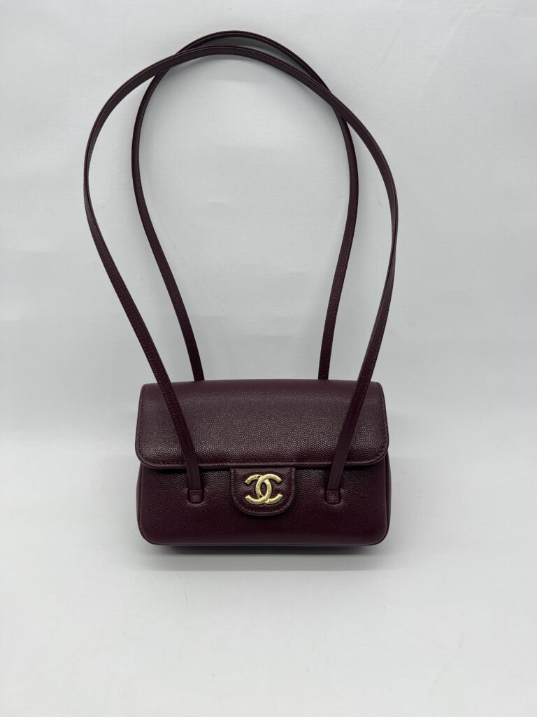 Chanel C26 Preppy Long Handle Caviar Maroon GHW