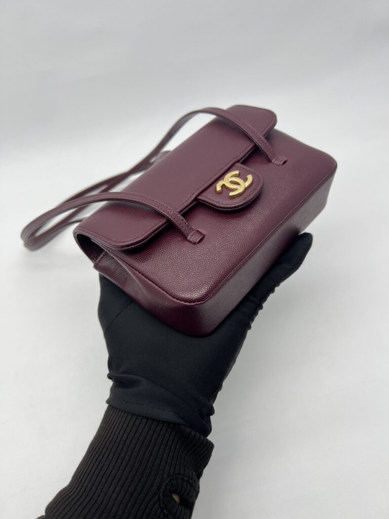 Chanel C26 Preppy Long Handle Caviar Maroon GHW