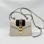 Gucci Sylvie Mini Leather White GHW