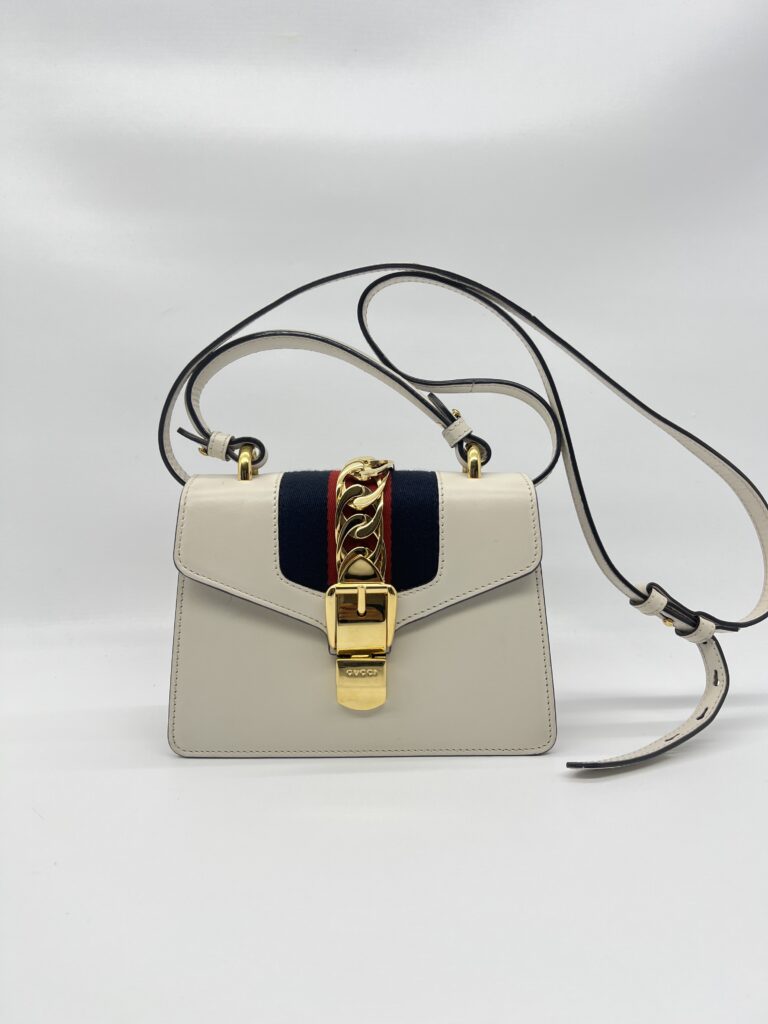 Gucci Sylvie Mini Leather White GHW