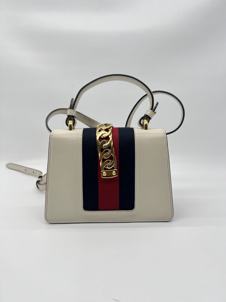 Gucci Sylvie Mini Leather White GHW