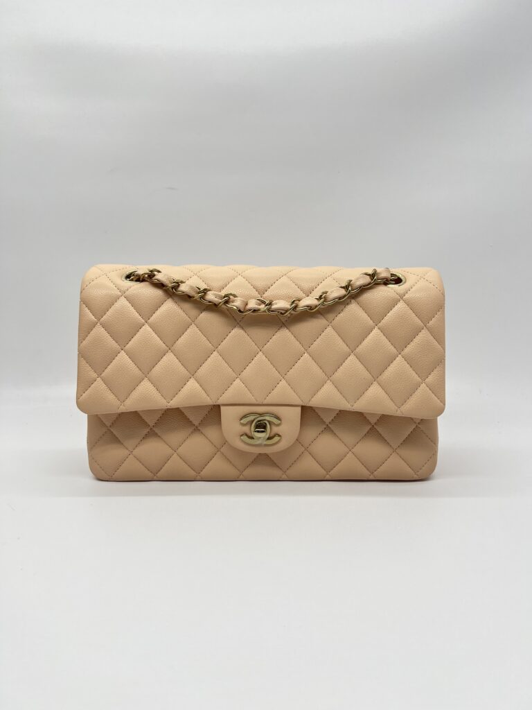 Chanel Medium Classic D Flap Caviar Soft Peach GHW