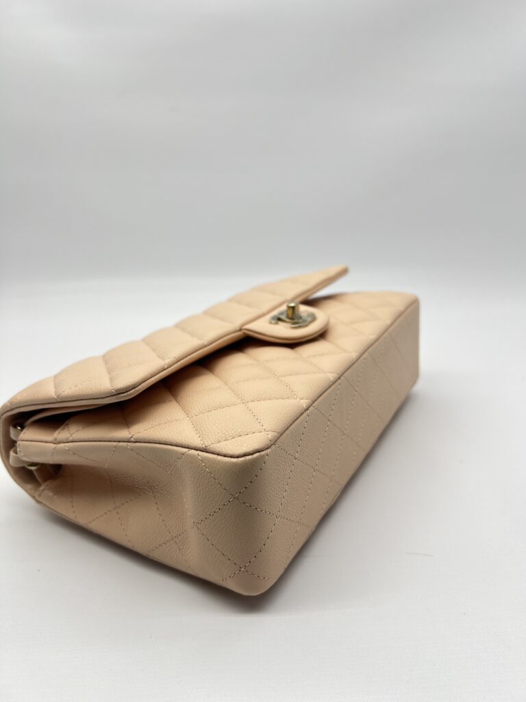 Chanel Medium Classic D Flap Caviar Soft Peach GHW