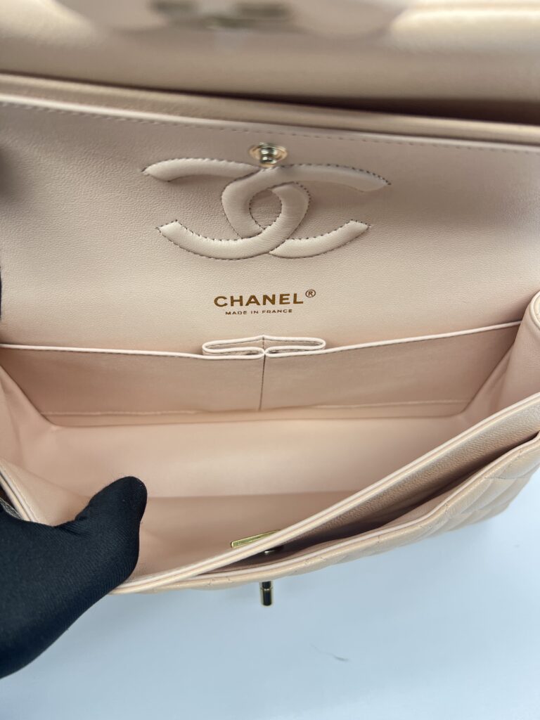 Chanel Medium Classic D Flap Caviar Soft Peach GHW