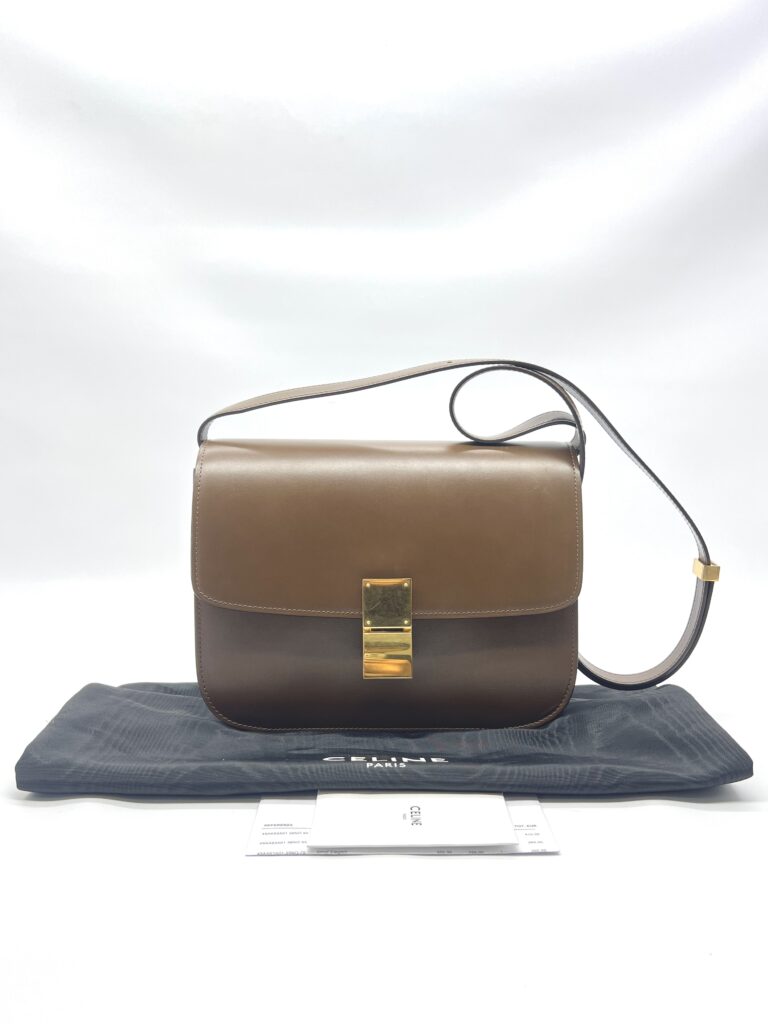 Celine Medium Classic Box Bag Brown GHW