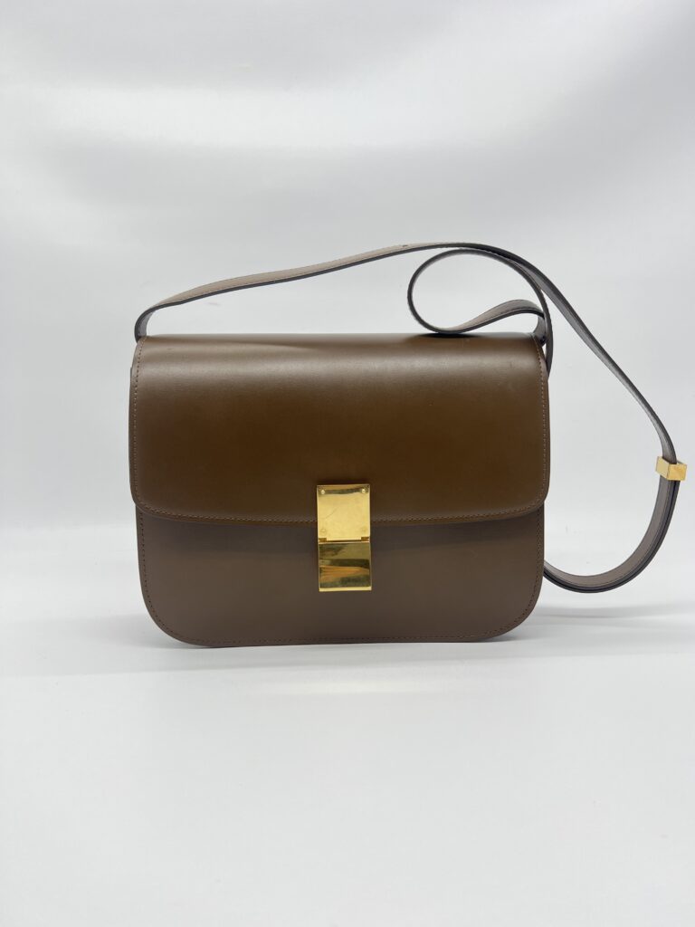 Celine Medium Classic Box Bag Brown GHW