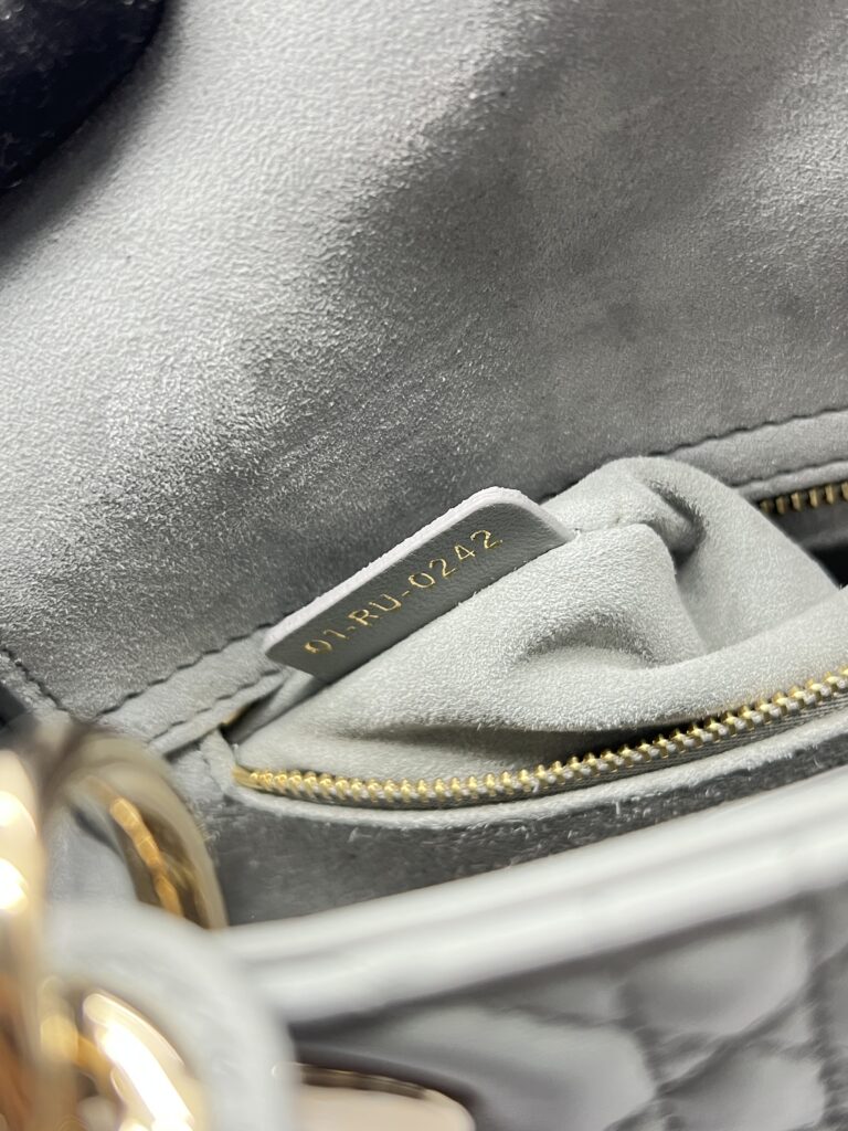 Dior Lady Dior Small Lambskin Stone Grey GHW
