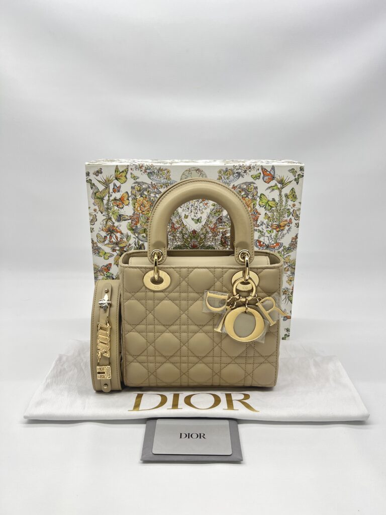 Dior Lady Dior Small Lambskin Sand GHW
