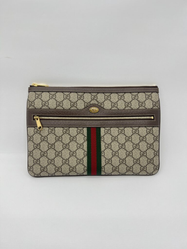 Gucci Ophidia Clutch GG Supreme Brown GHW