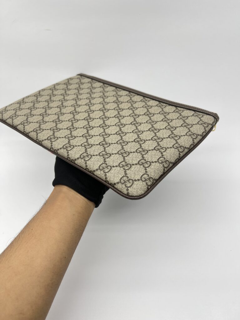 Gucci Ophidia Clutch GG Supreme Brown GHW