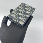 Dior Saddle Card Holder Canvas Blue Oblique