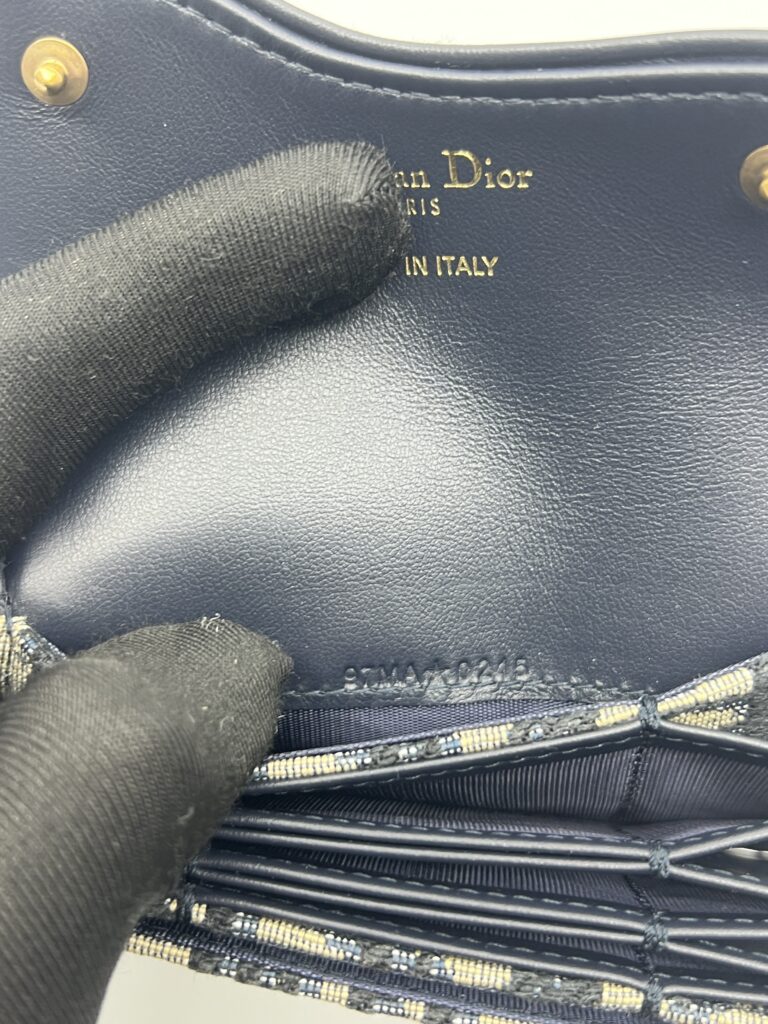 Dior Saddle Card Holder Canvas Blue Oblique