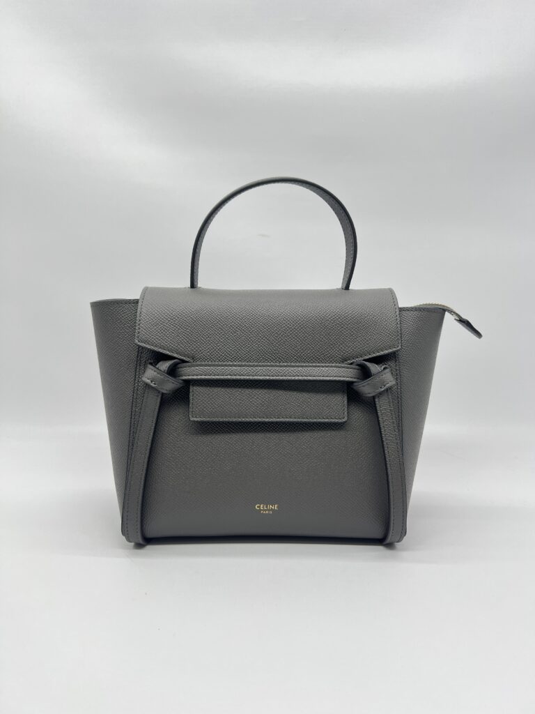 Celine Nano Belt Bag Grained Calfskin Dark Grey GHW