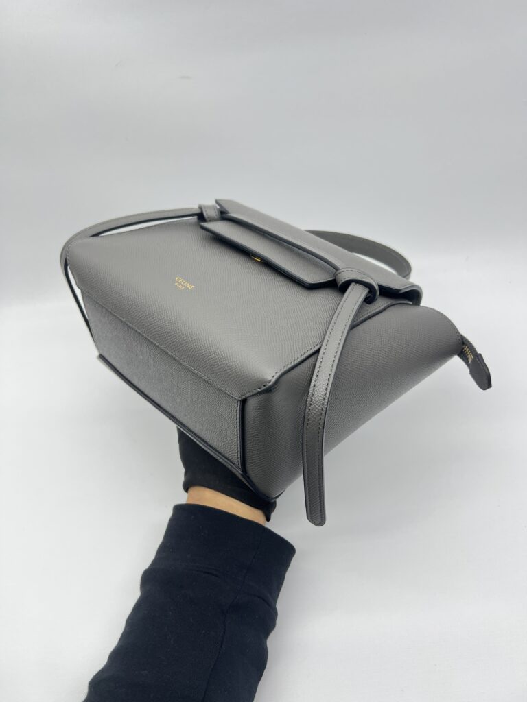 Celine Nano Belt Bag Grained Calfskin Dark Grey GHW