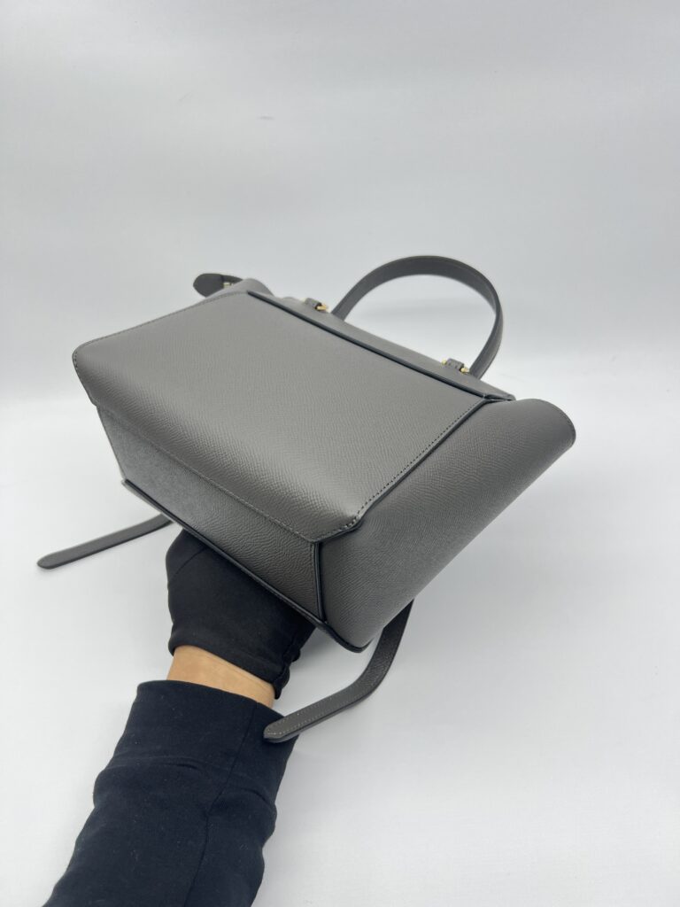 Celine Nano Belt Bag Grained Calfskin Dark Grey GHW