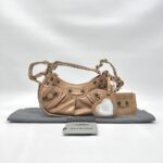 Balenciaga Le Cagole XS Croco Embossed Nude GHW