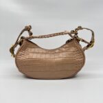 Balenciaga Le Cagole XS Croco Embossed Nude GHW
