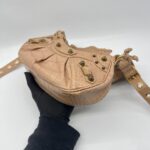 Balenciaga Le Cagole XS Croco Embossed Nude GHW